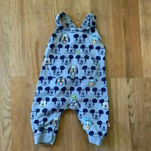 Disney baby all over character print baby boy over alls, size 18 months